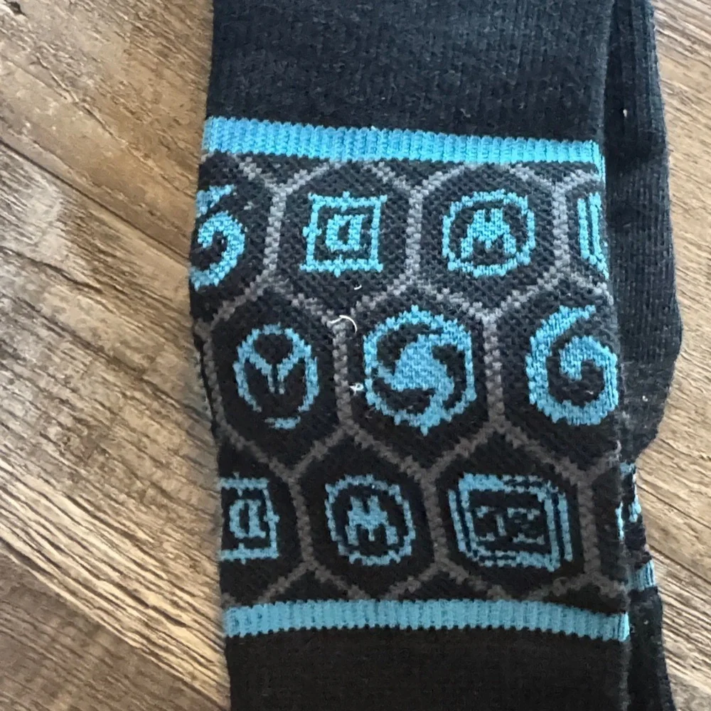 NWT Blizzard Black and Blue Crew Socks